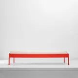 Daybed by Ettore Sottsass, circa 1962, Painted wood, fabric, sold Nov 2021