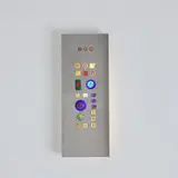 Angelo Lelii, Wall light, model no. 13075, circa 1966, Stainless steel, painted stainless steel, murrine glass, glass