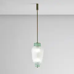 Ceiling light, model no. 5220 by Tomaso Buzzi, circa 1933, Glass, coloured glass, copper, sold Nov 2021