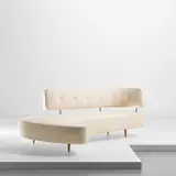 Taichiro Nakai, Rare sofa, designed for the 'Prima Mostra Selettiva', Cantù, Italy, circa 1955, Cherry, painted steel, fabric