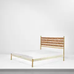 Bed by Osvaldo Borsani and Arnaldo Pomodoro, circa 1958, Brass, bronze, painted steel, offered Nov 2021