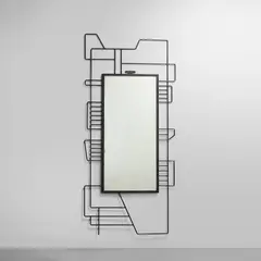 Giovanni Ferrabini, Unique large mirror, 1950s, Painted iron, mirrored glass