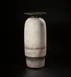 Hans Coper, Monumental 'Writhlington School' pot, 1972, Stoneware, layered porcelain slips and engobes over a textured body, the neck, disc top lip and interior with a manganese glaze