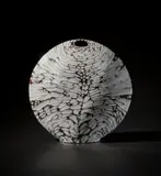 James Tower, 'Sea Piece', 1984, Earthenware, layered white over black glazes with the design carved through