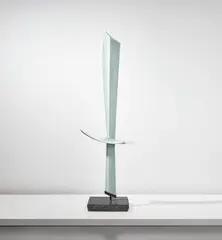 'Haruka no Kei ' or 'Distant View: 'To the Sky'' by Sueharu Fukami, 1996, Porcelain, seihakuji celadon glaze, gold leaf, bronze, granite, offered Nov 2021
