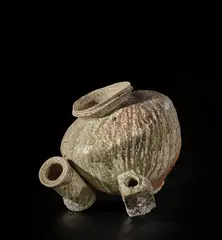 'Fused Jars' by Shirō  Tsujimura, circa 2005, Stoneware, wood fired 'Shigaraki' clay with running ash glazes, sold Nov 2021
