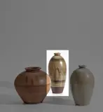 Katherine Pleydell-Bouverie, Early vase, circa 1926, Stoneware, painted iron design beneath an olive green ash glaze