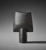 'Spade' form by Hans Coper, 1969, Stoneware, black glaze over a textured and incised body, sold Nov 2021