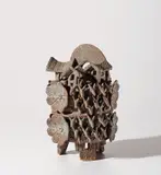 Ian Godfrey, 'Fox Box', circa 1975, Stoneware, crawling blue over dry brown glazes