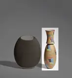 Elizabeth Fritsch, Vessel, 'Dark Windows', 1992, Stoneware, coloured slips