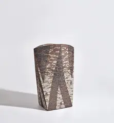 Morihiro Wada, Vessel, 1985, Stoneware, coloured slips and glazes with designs incised and inlaid into the body