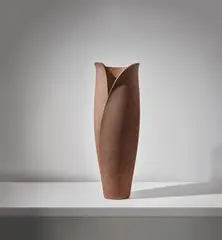 Monica Young, Large 'Tulip' form, circa 1998, Stoneware, elongated tulip form with flaring rims