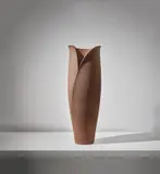 Monica Young, Large 'Tulip' form, circa 1998, Stoneware, elongated tulip form with flaring rims