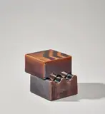 Gordon Baldwin, '2 Piece' sculptural form, circa 1970, Earthenware, shiny bronze glaze with a masked geometric design