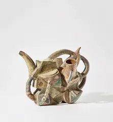 Angus Suttie, 'Sculpture in the Form of a Teapot', 1990, Stoneware, dry slips and glazes with incised linear markings to the surface