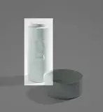 Edmund de Waal, Tall lidded jar, 2001, Porcelain, pale blue celadon glaze over impressed and pinched marks