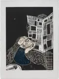 Sanya Kantarovsky, Resistance, 2017, woodcut on paper