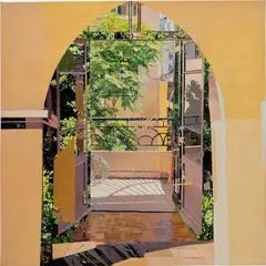 Darryl Westly, Interior/Exterior #3 Balcony (Beirut), 2017, oil on canvas