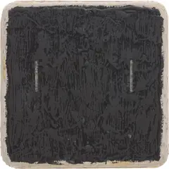 Otis Jones, Black with 2 Chiseled Lines, 2017, acrylic on linen on wooden construction