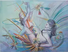 Francesca Lowe, Rockers, 2008, acrylic and ink on canvas