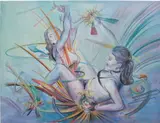 Francesca Lowe, Rockers, 2008, acrylic and ink on canvas
