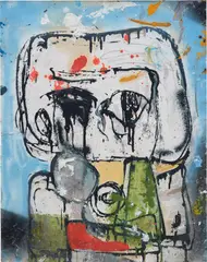 Eddie Martinez, Untitled, 2012, oil and spray paint on paper