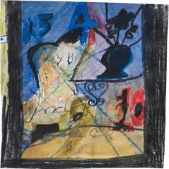 Jonathan Lyndon Chase, Store window, 2017, glitter, oil pastel, marker and graphite on paper