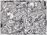 Sam Cox, Untitled, 2016, felt tip pen on card