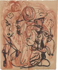 George Condo, Untitled, 1985, ink and chalk on paper