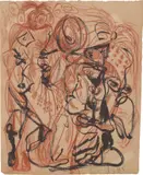 George Condo, Untitled, 1985, ink and chalk on paper