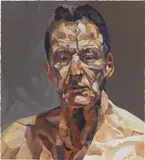 Jonathan Yeo, Reflection (Homage to Lucian Freud), 2020, archival pigment print with hand finished varnish on Hahnemuhle photo rag ultrasmooth paper with torn edges