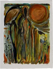 Untitled by Josh Smith, 2019, monotype on Whatman paper, sold Apr 2021