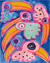 Toco Toucan Tocano by Katherine Bernhardt, 2020, lithograph on Somerset paper, sold Apr 2021