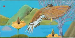 A Bird in Place by Brian Calvin, 2003, oil on canvas, sold Apr 2021