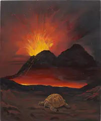 Faster than Disaster by Djordje Ozbolt, 2008, acrylic on board, sold Apr 2021