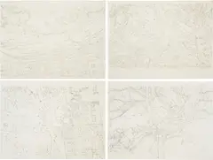Stefano Arienti, Senza Titolo, 1992, silicone on tissue paper, in four parts
