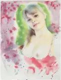 Martin Eder, Untitled, 2013, watercolour and graphite on paper