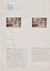 James Coleman, Slide Piece, 1973, graphite, photograph and printed text on paper