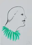 Nicolas Party, Untitled, 2016, Xerox print with unique hand-colouring in acrylic, on smooth wove paper