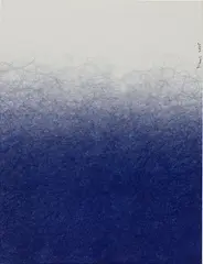 Irma Blank, Orrizonte, 2005, ballpoint pen on polyester