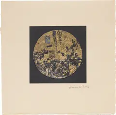 Zarina, Untitled, 2015, gold leaf and sumi ink on paper collage on paper