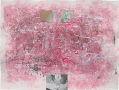 Sterling Ruby, Vivisection Pink, 2007, collage, paint, glitter and glue on paper