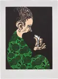 Sanya Kantarovsky, Proximity II, 2016, woodcut in colours, on BFK Rives paper