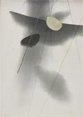 Yutaka Ohashi, Rain I, 1982, acrylic and rice paper on canvas