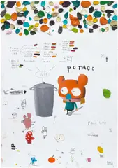 Edgar Plans, Potage, 2019, acrylic, graphite and marker on paper