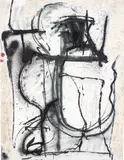 Untitled by Eddie Martinez, 2013, oil, spray paint and ball point pen on paper, sold Oct 2021