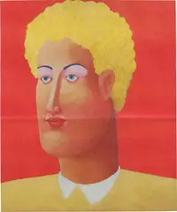 Untitled by Nicolas Party, 2014, digital print on paper bag, sold Oct 2021
