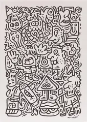 Untitled by Sam Cox, 2017, acrylic paint pen on paper, sold Oct 2021