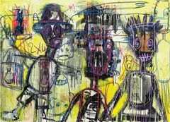 Aboudia, Untitled, 2013, acrylic and mixed media on canvas