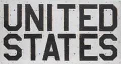 United States by Tom Sachs, 2014, acrylic and nails on carved wood, sold Oct 2021